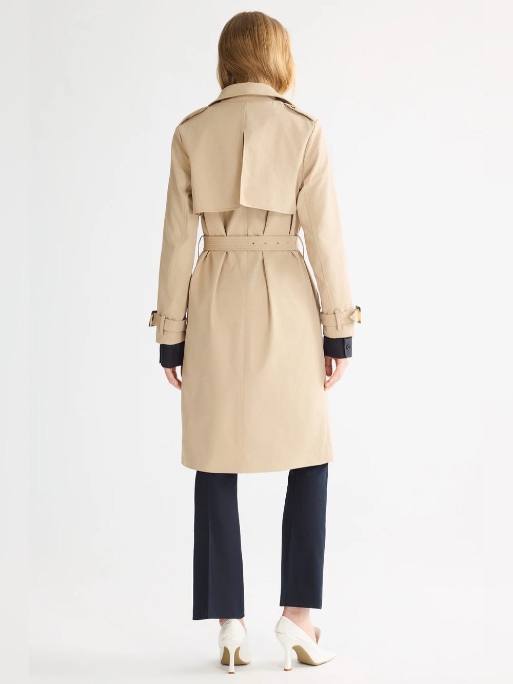 Orolay Double Breasted Belted Trench Coat Women’s Large - Tan/Khaki NWOT - Picture 9 of 13